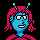 A somewhat silly-looking blue-skinned alien girl with antennas poking out of
her head, but also elvish-like ears, big unusually-shaped all-white eyes, kinda
chaotic red hair and a red uniform that’s got a bit of a shoulder pad thing
going.
