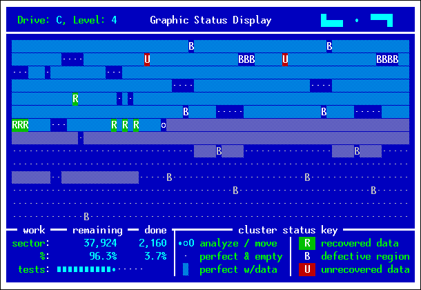 a screenshot of a different part of the same utility, with a block display
of the disc