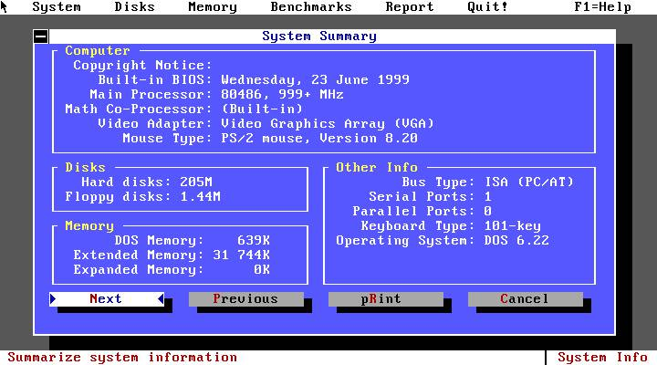 a screenshot of a pseudo-windows layout from the DOS version of Norton
Utilities