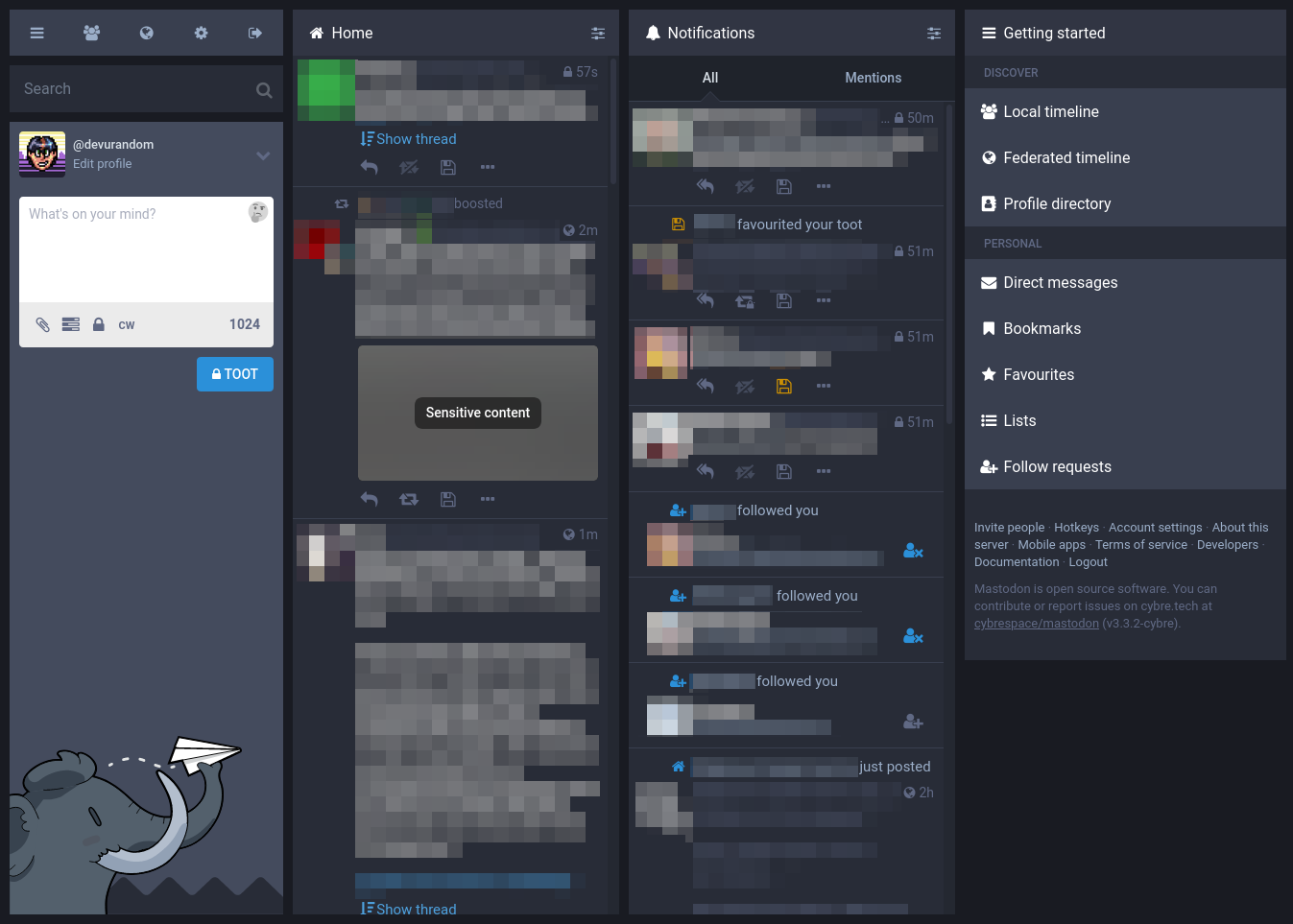 Advanced Mastodon layout